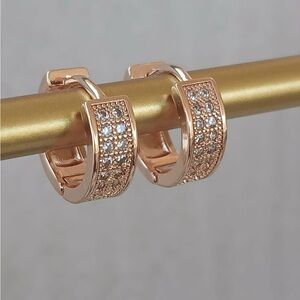14k Gold-Plated Stainless Steel Huggie Earrings